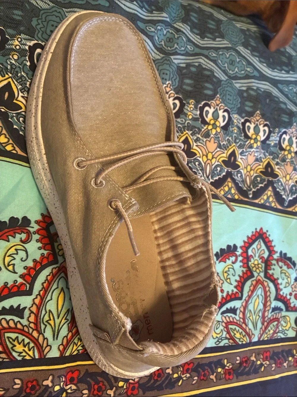 Sperry Taupe Canvas Two-Eye Boat Shoes